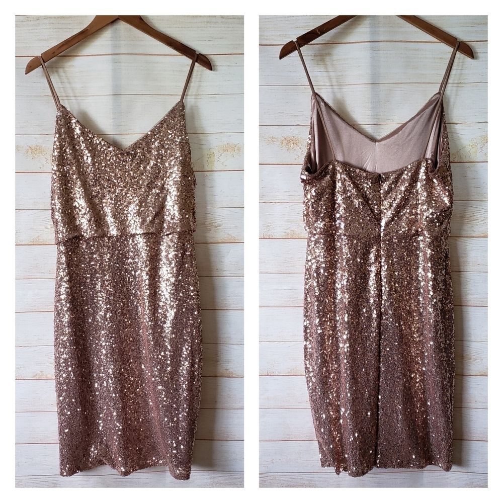 Jenny Yoo Collectio Sequined Strappy Stretchy Dress Women's Size 12